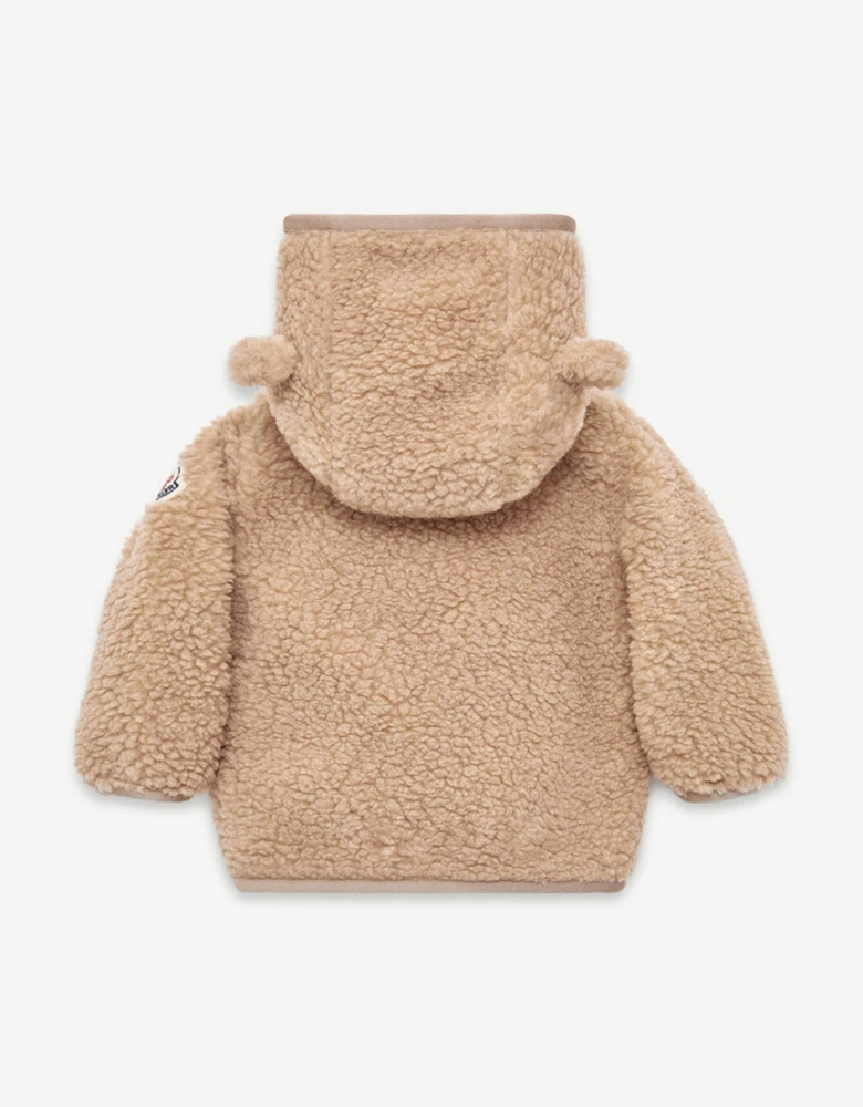 Baby Boys Teddy Fleece Zip Up Top in Beige