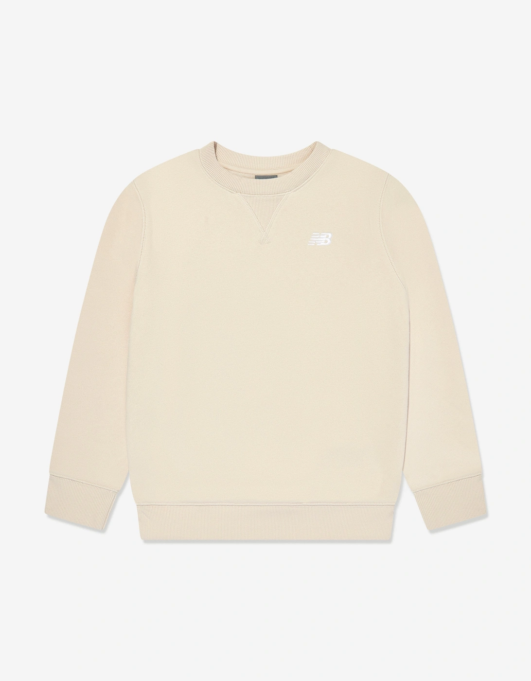 Boys Brush Back Small Logo Sweatshirt in Beige, 5 of 4