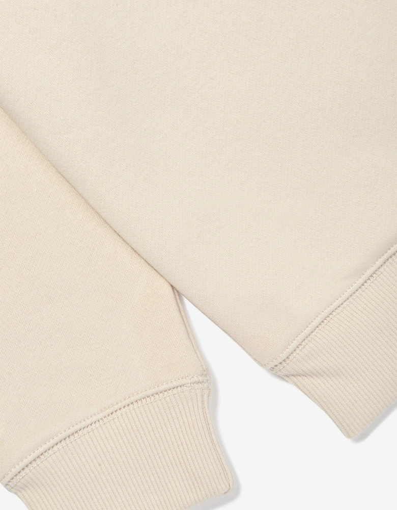 Boys Brush Back Small Logo Sweatshirt in Beige