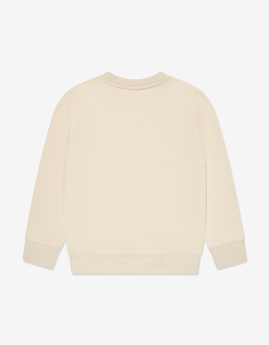 Boys Brush Back Small Logo Sweatshirt in Beige