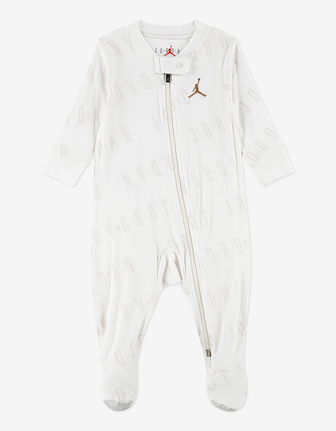 Nike Jordan Girl's Baby Bubble Footed Coverall in Ivory - Cream - Size: 6 mths
