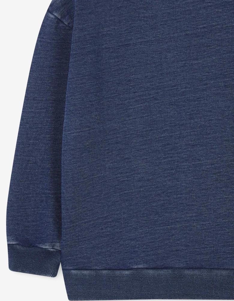Boys Chambray Bag Sweatshirt in Blue
