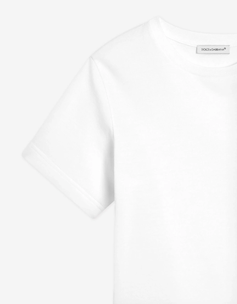 Boys Logo Patch T-Shirt in White