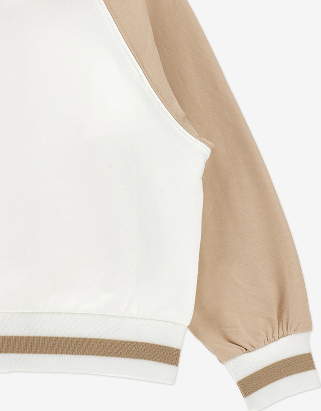 Girls Teddy Bear Zip Up Top in Beige
