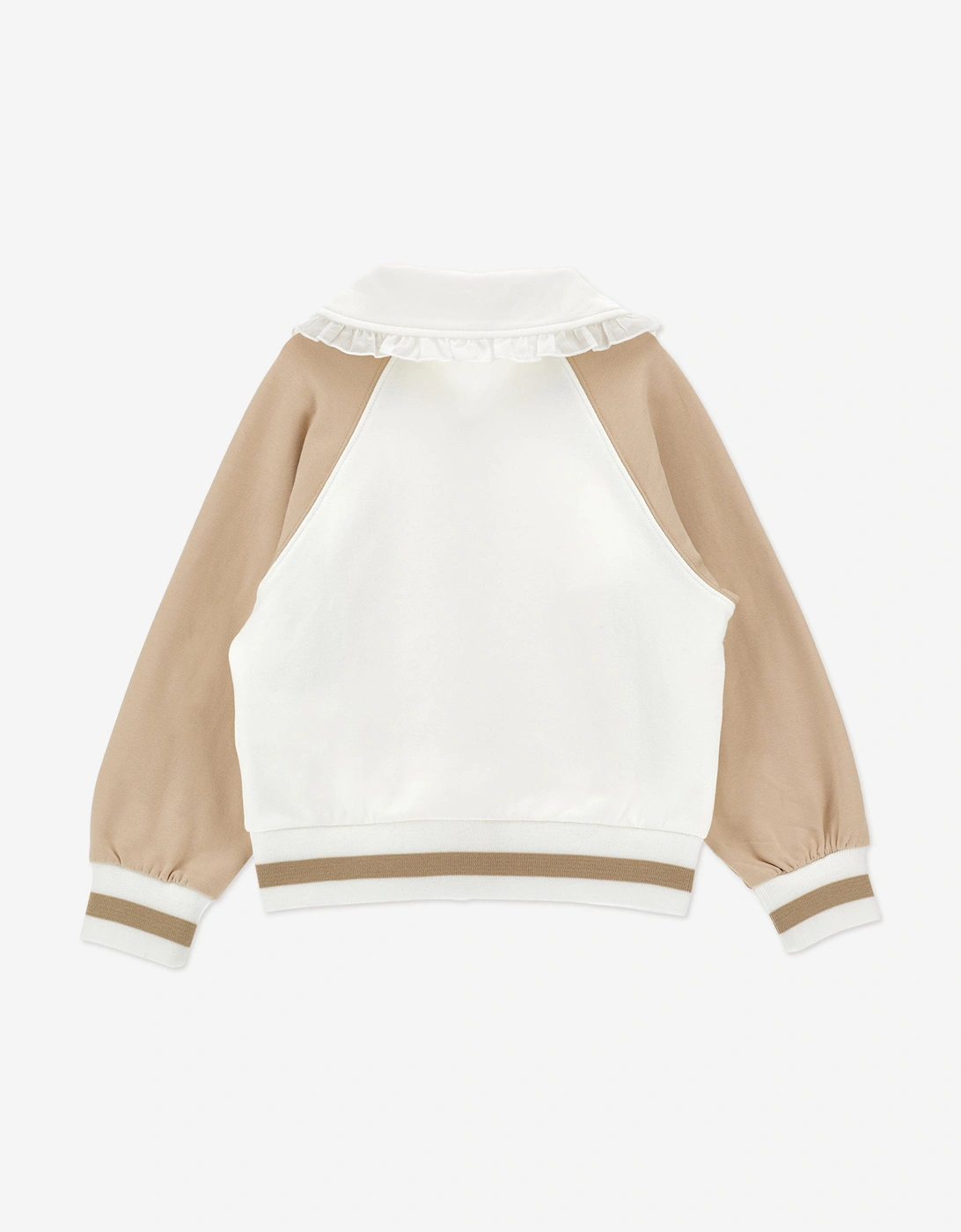 Girls Teddy Bear Zip Up Top in Beige