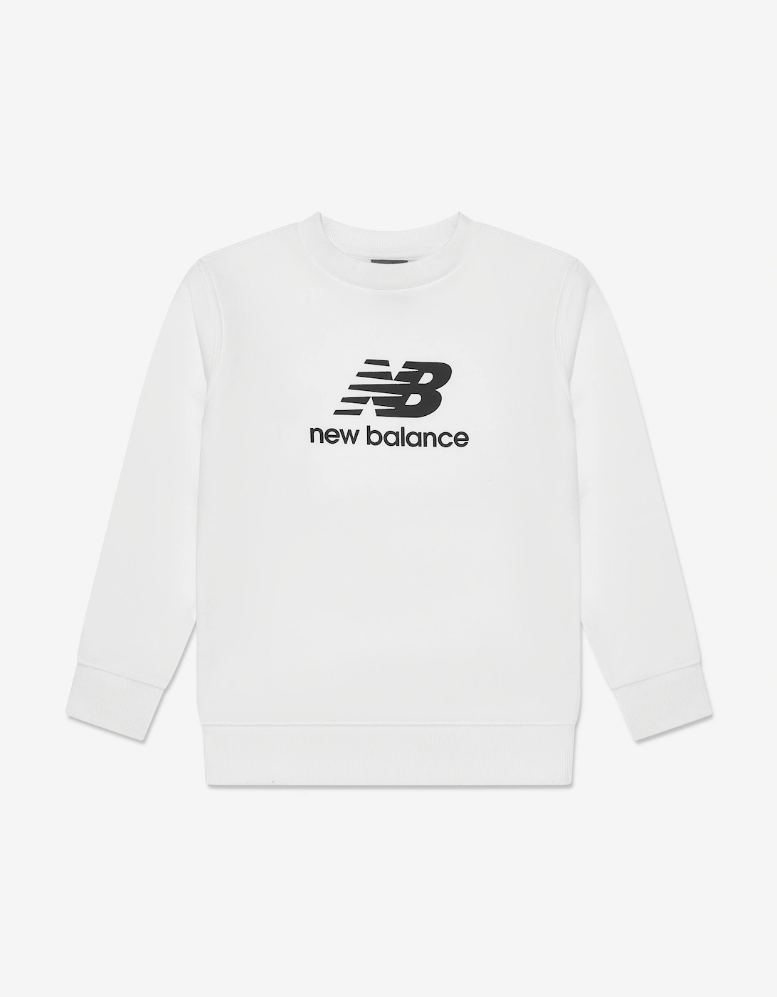 Boys Brush Back Stacked Logo Sweatshirt in White, 5 of 4