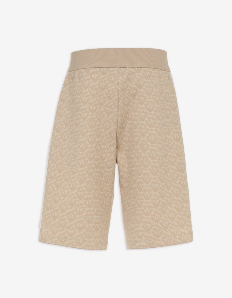 Boys Logo Bermuda Shorts in Beige