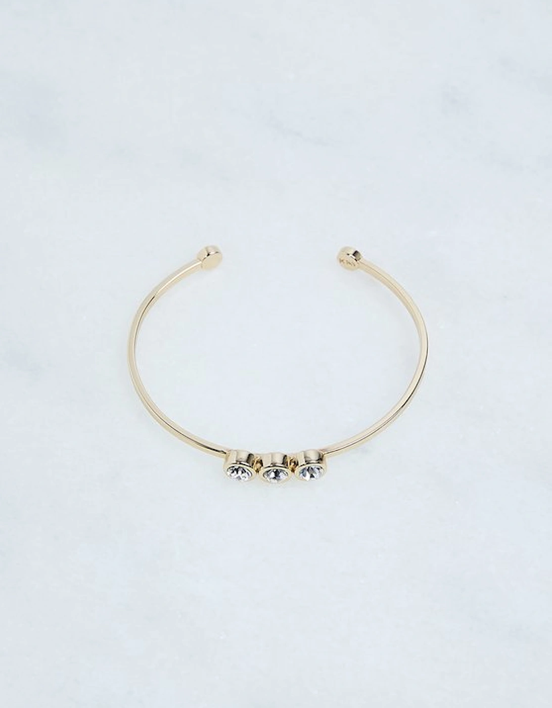 14kt Gold Plated Hand Set European Crystal Trio Cuff