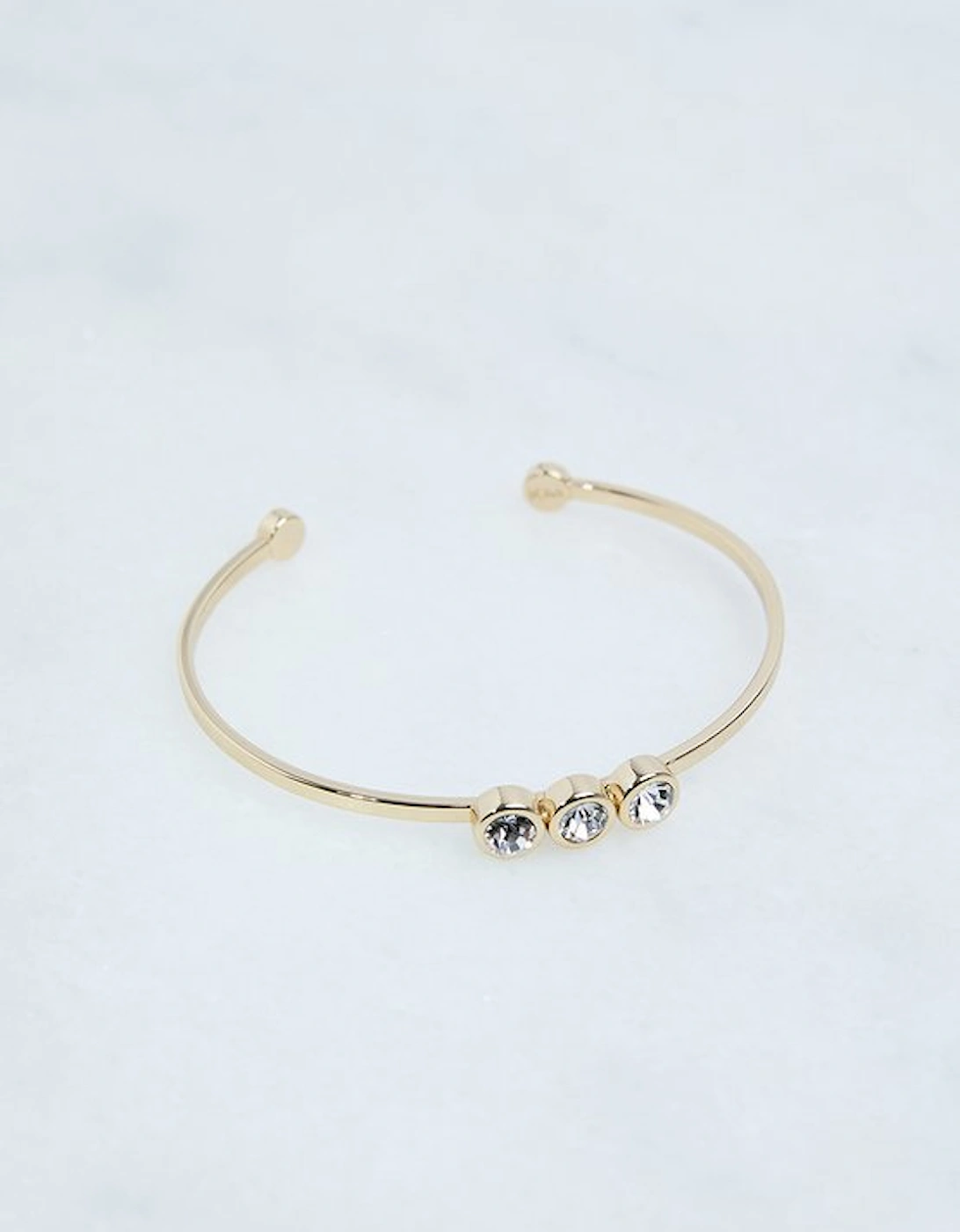 14kt Gold Plated Hand Set European Crystal Trio Cuff