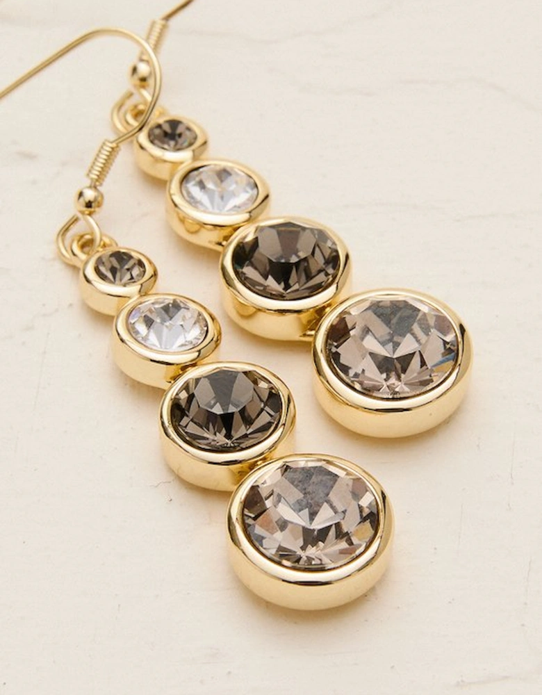 14kt Gold Plated Crystal Teardrop Earrings