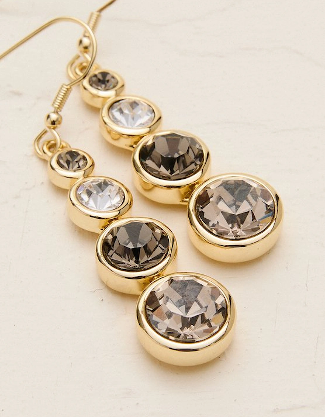 14kt Gold Plated Crystal Teardrop Earrings