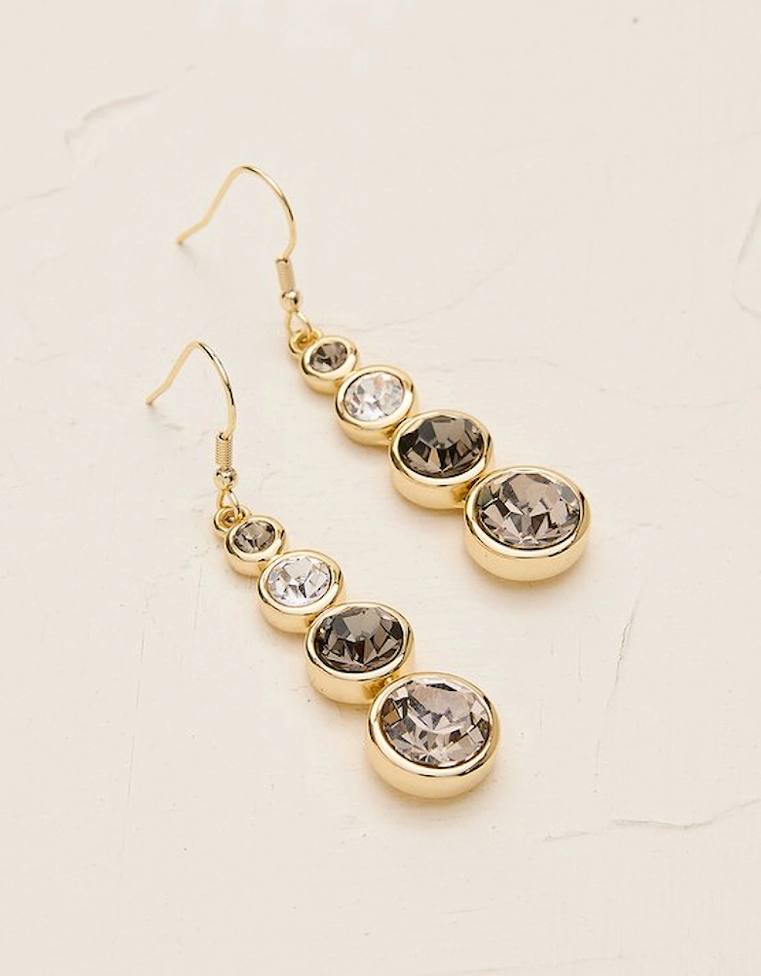 14kt Gold Plated Crystal Teardrop Earrings