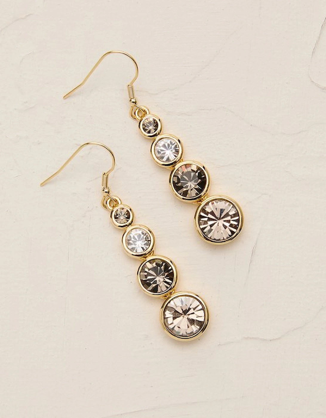 14kt Gold Plated Crystal Teardrop Earrings