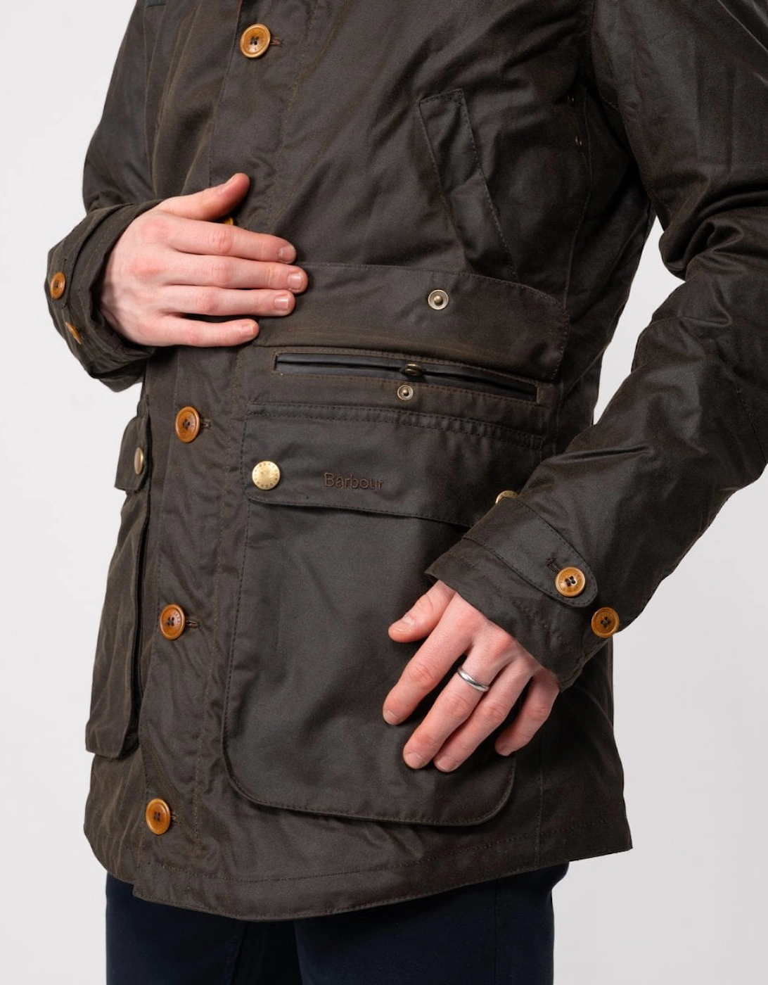 Game Mens Wax Parka - Olive
