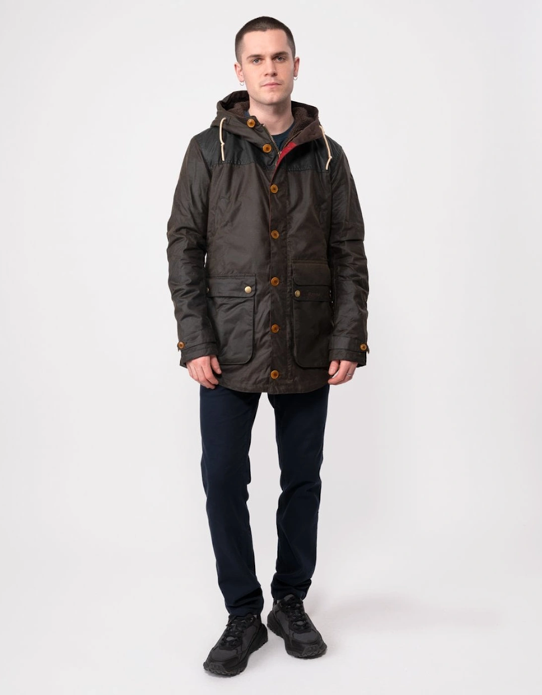 Game Mens Wax Parka - Olive