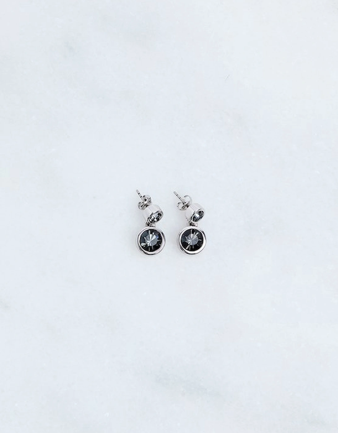 Hand Set European Crystal Solitaire Drop Earrings