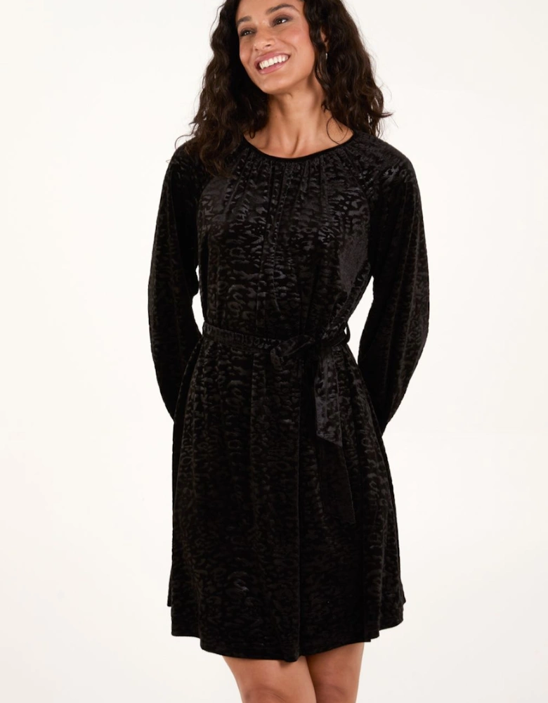Velvet Belted Swing Dress