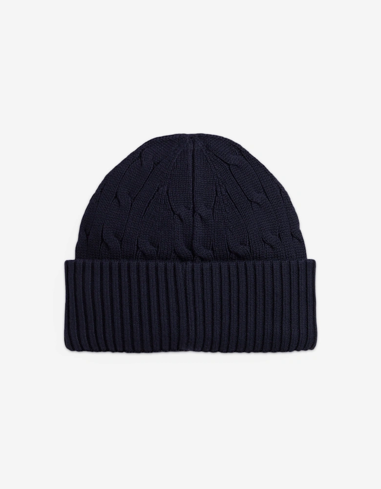 Boys Cable Knit Beanie Hat in Navy