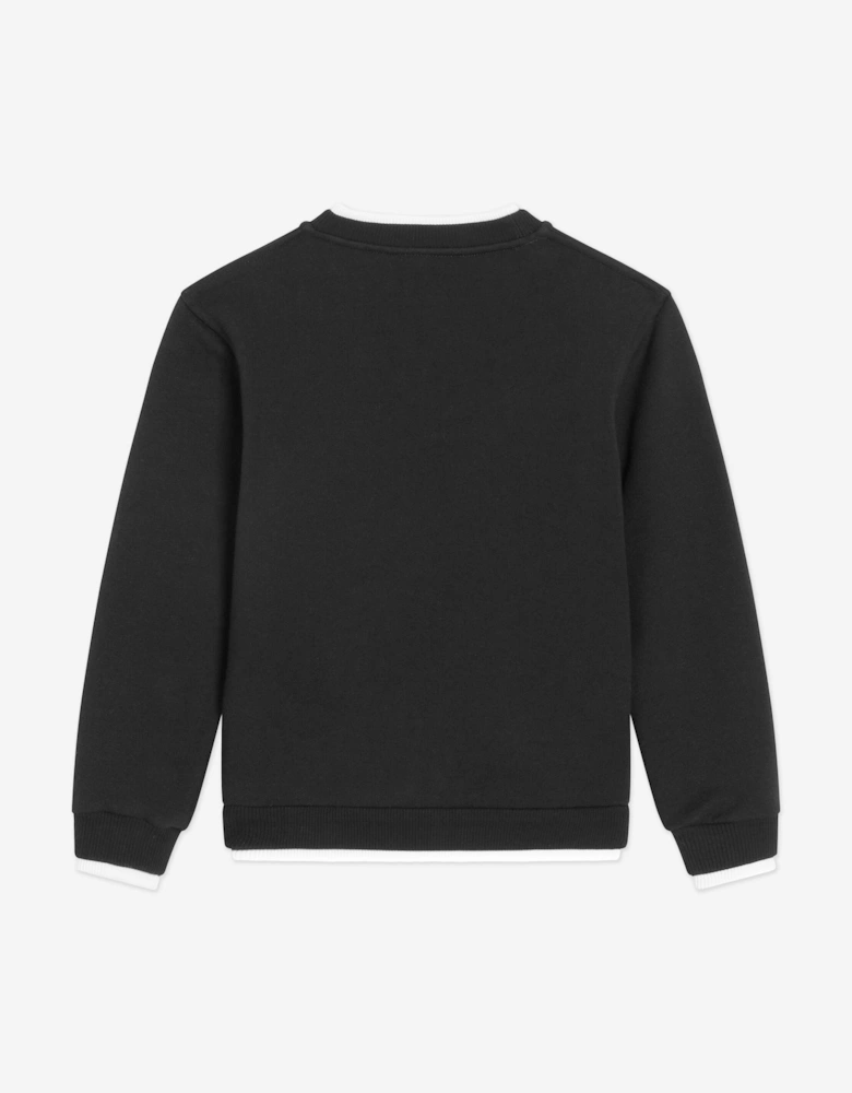 Boys Embroidered Logo Sweatshirt in Navy