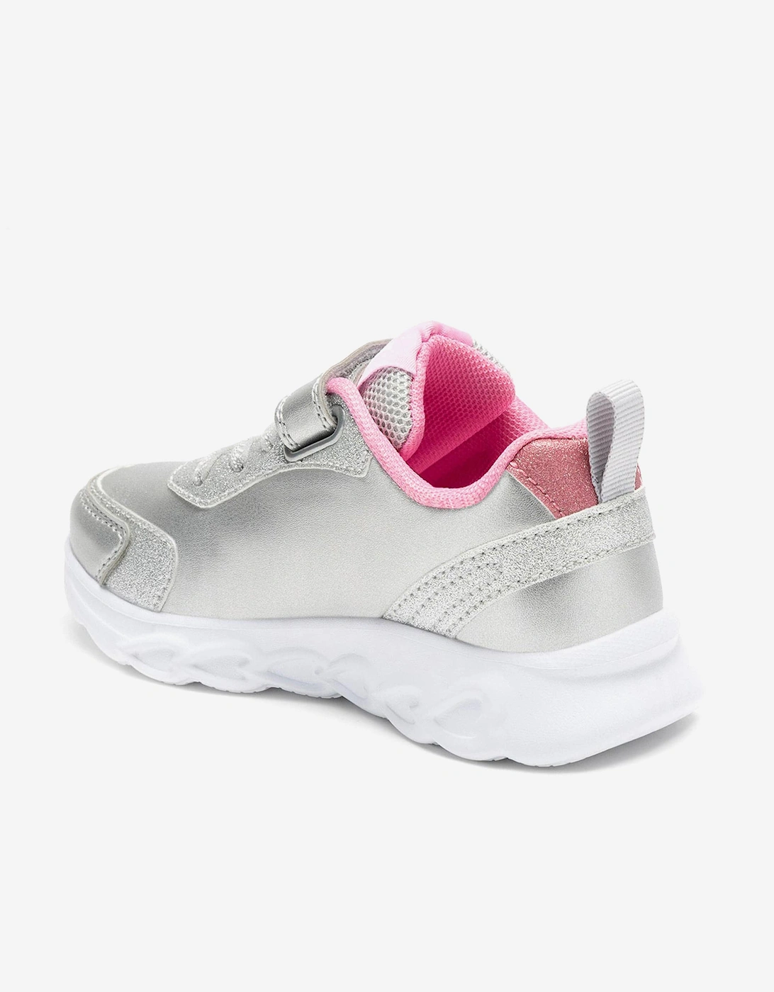 Girls Christina Unicorn Light Up Trainers in Silver