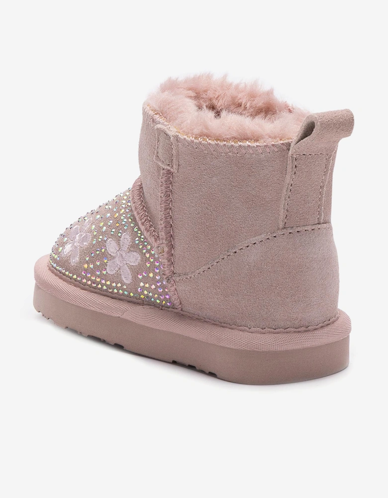 Girls Clarissa Flower Boots in Pink