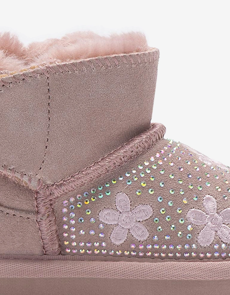 Girls Clarissa Flower Boots in Pink