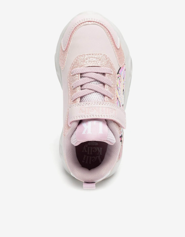 Girls Christina Unicorn Light Up Trainers in Pink