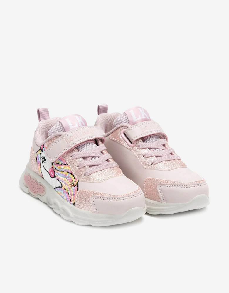 Girls Christina Unicorn Light Up Trainers in Pink