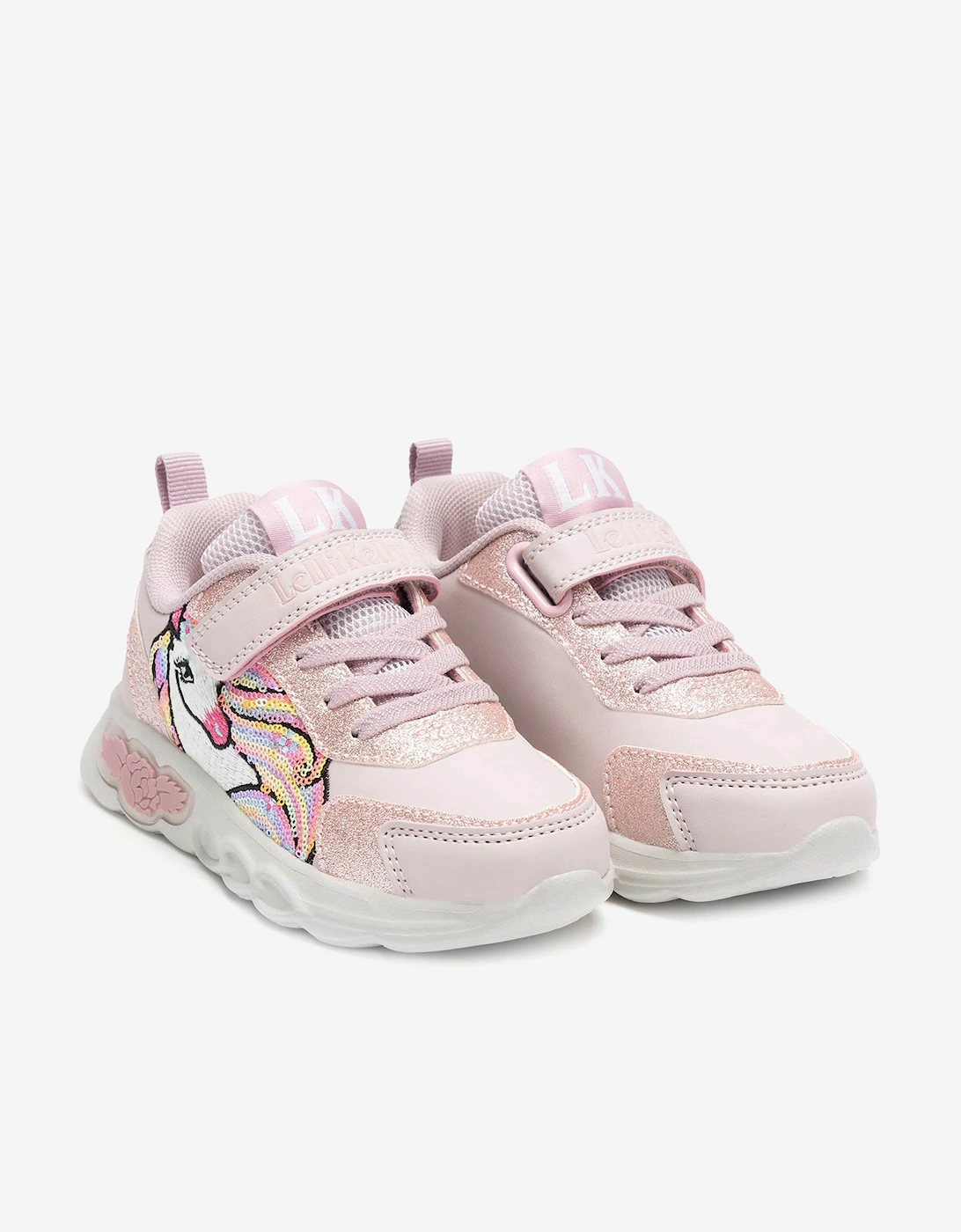 Girls Christina Unicorn Light Up Trainers in Pink