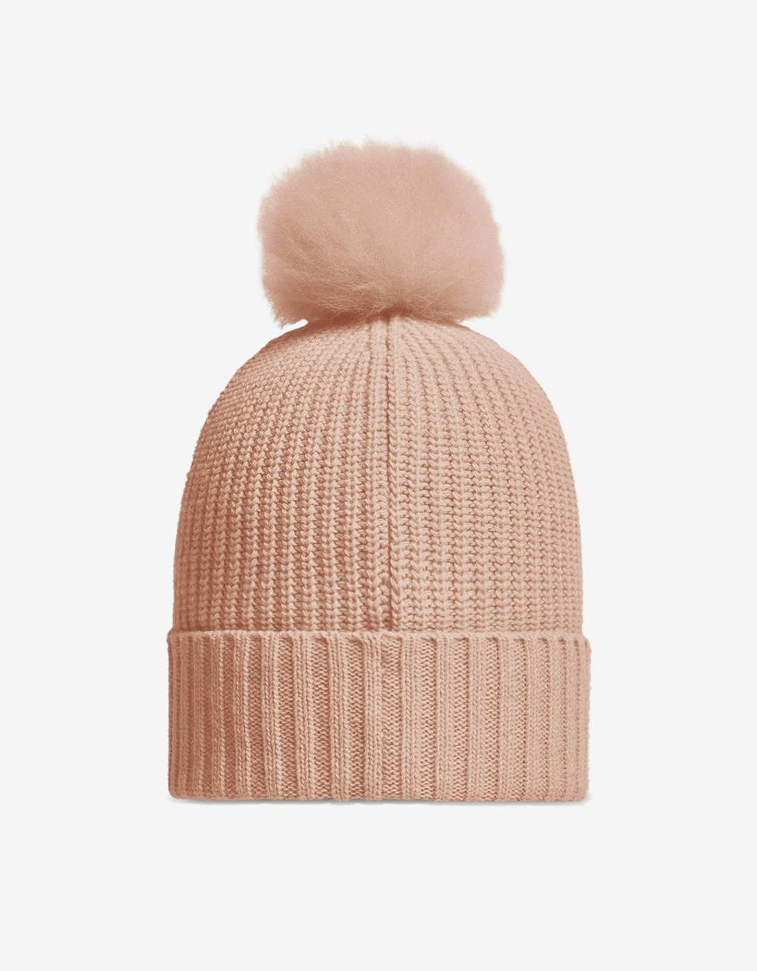 Girls Knitted Pom Pom Hat in Beige