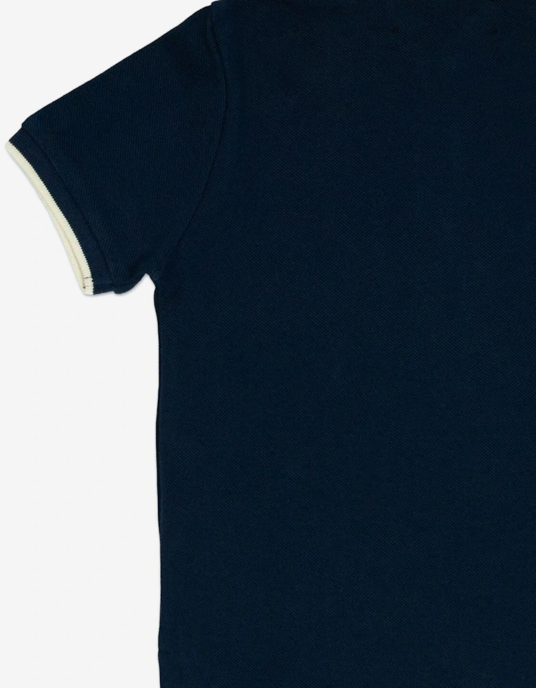 Boys Station Patch Polo Shirt in Navy
