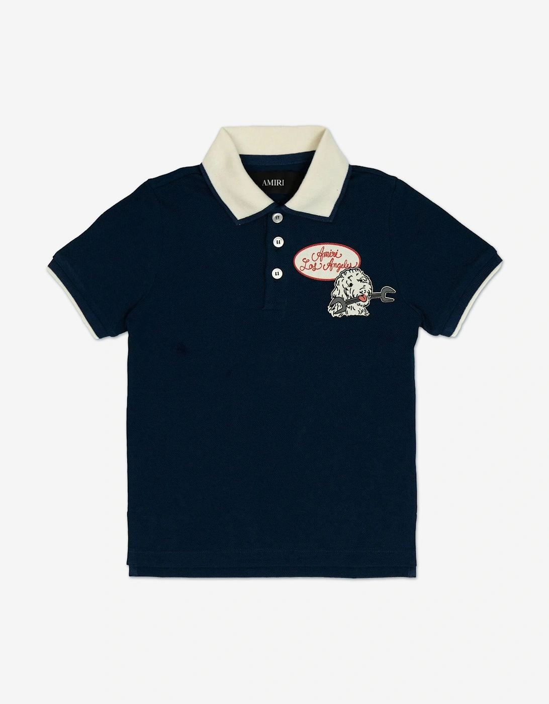 Boys Station Patch Polo Shirt in Navy, 5 of 4