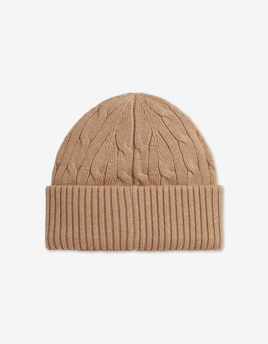 Boys Cable Knit Beanie Hat in Beige
