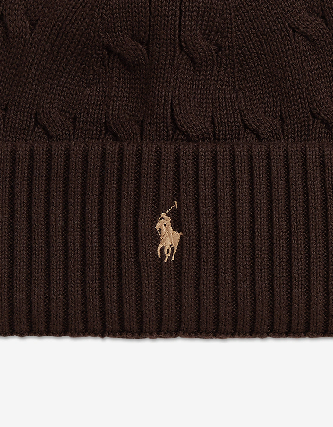 Boys Cable Knit Beanie Hat in Brown