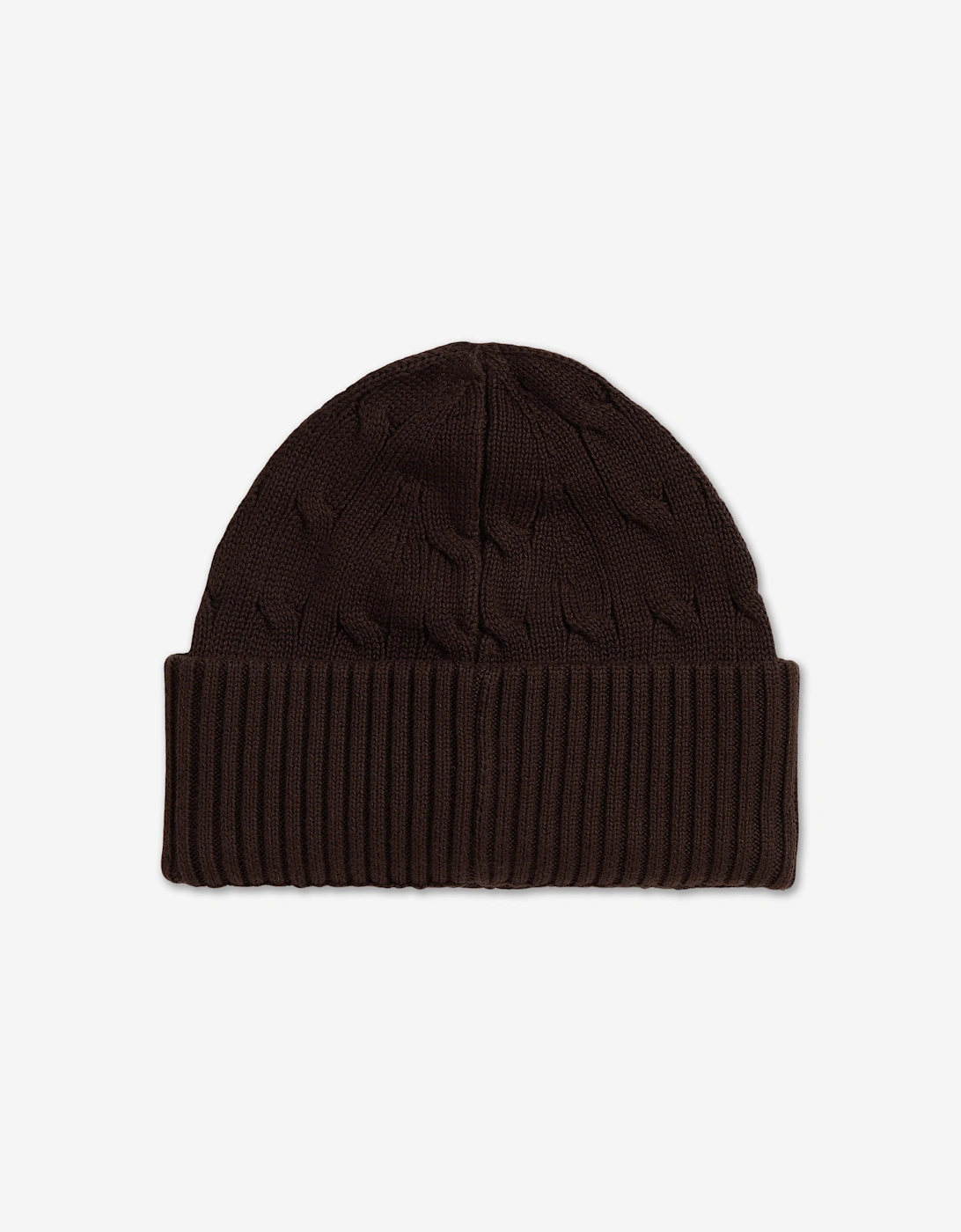 Boys Cable Knit Beanie Hat in Brown