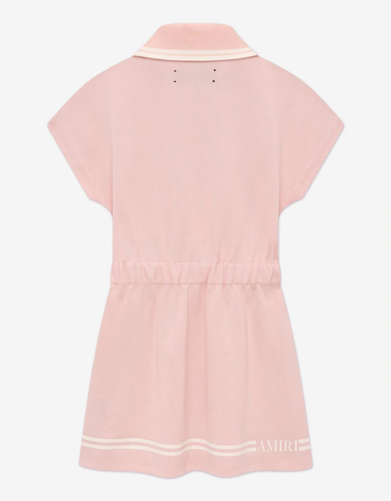 Girls Logo Polo Dress in Pink