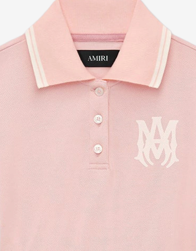 Girls Logo Polo Dress in Pink