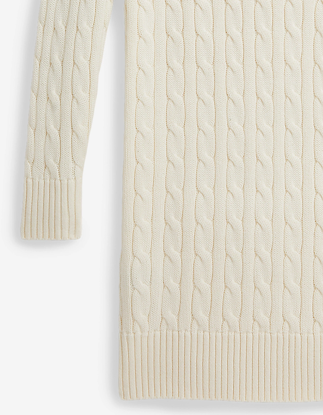 Girls Cable Knit Jumper Dress in Ivory