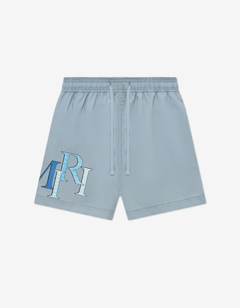 Boys Staggered Swim Shorts in Blue