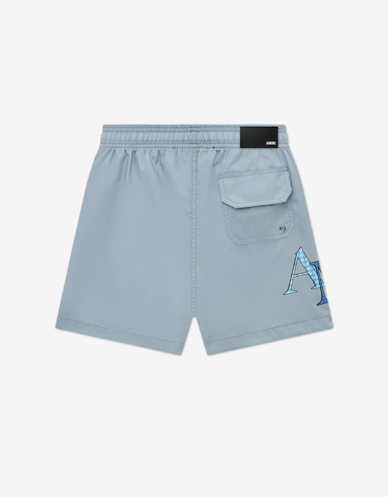 Boys Staggered Swim Shorts in Blue