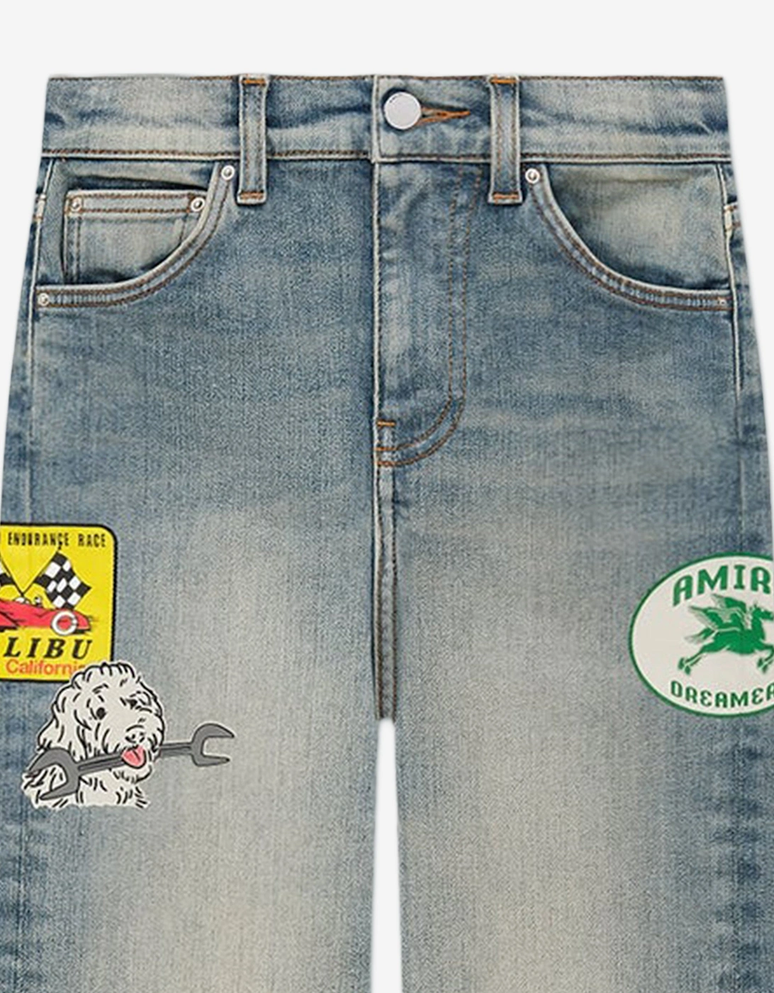 Kids Station Patch Straight Jeans in Blue