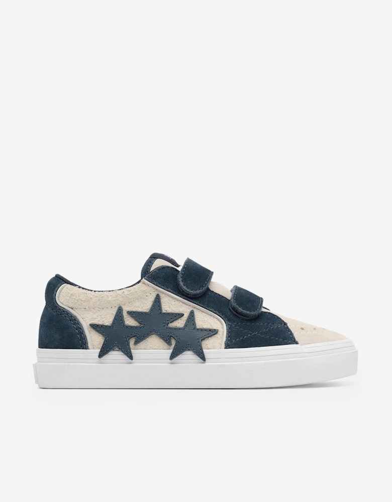 Kids Leather Sunset Skate Low Trainers in Navy