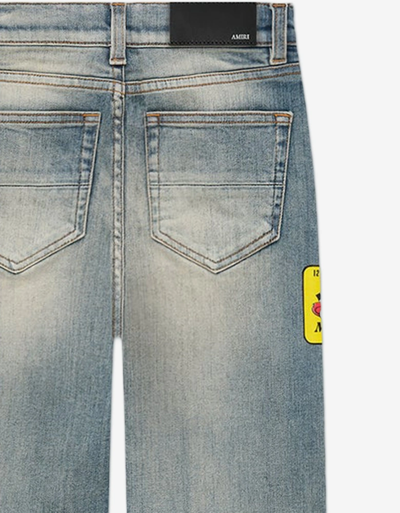 Kids Station Patch Straight Jeans in Blue