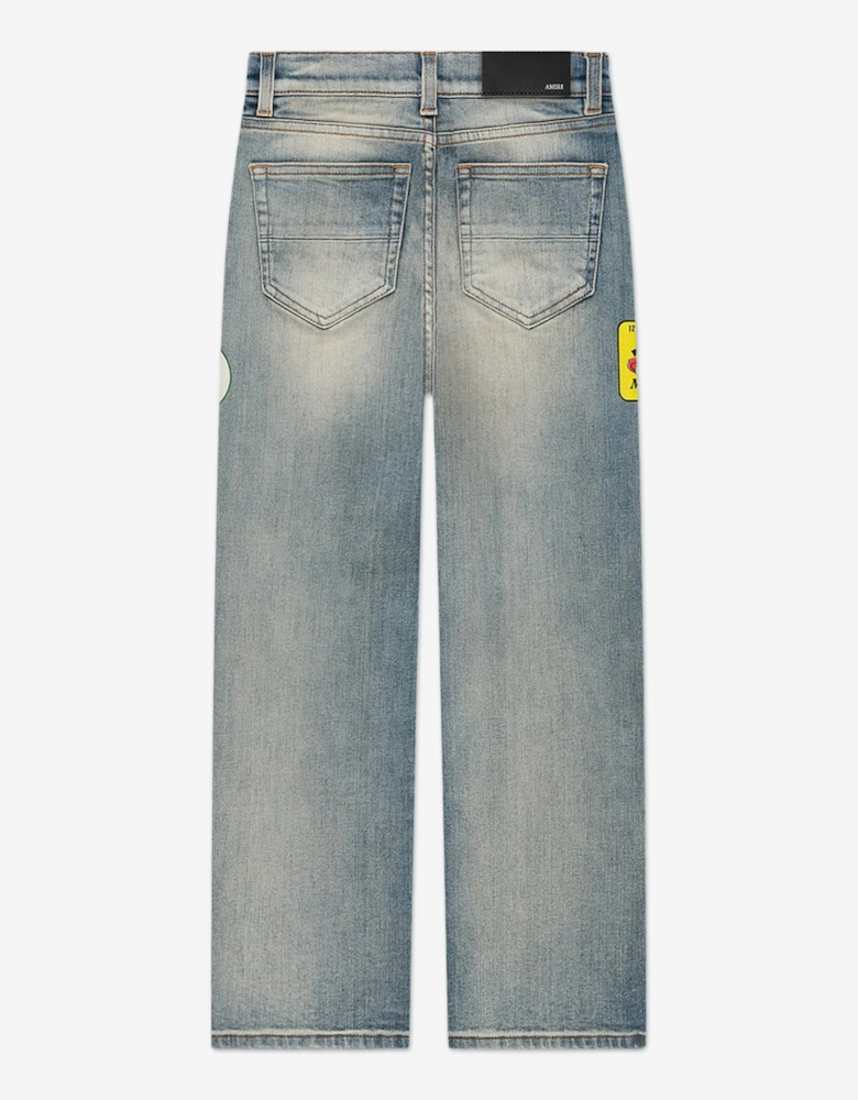 Kids Station Patch Straight Jeans in Blue