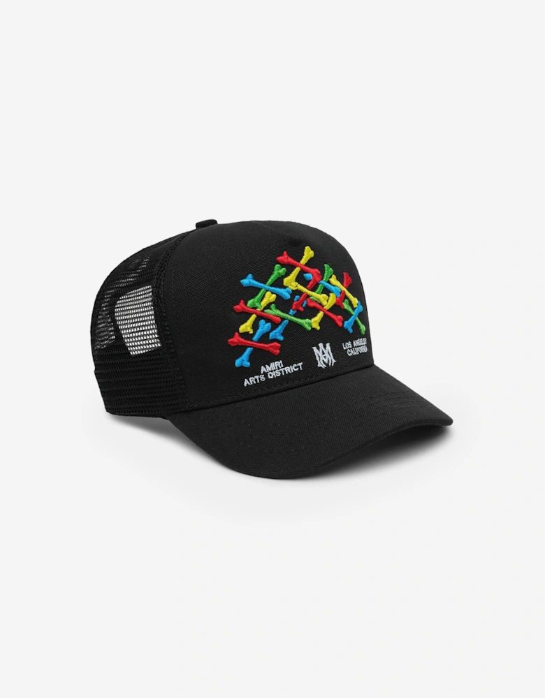 Kids Bones Trucker Cap in Black