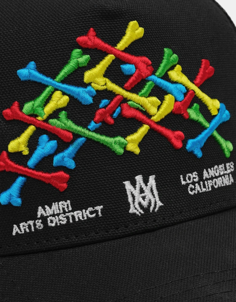 Kids Bones Trucker Cap in Black