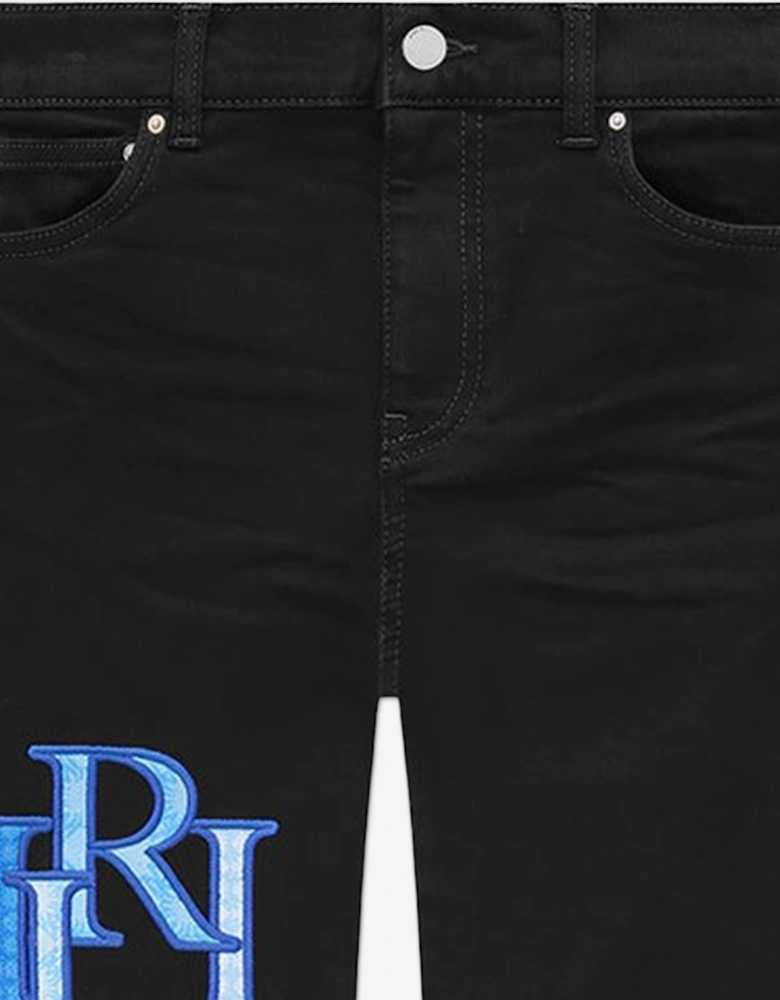 Kids Staggered Logo Jeans in Black