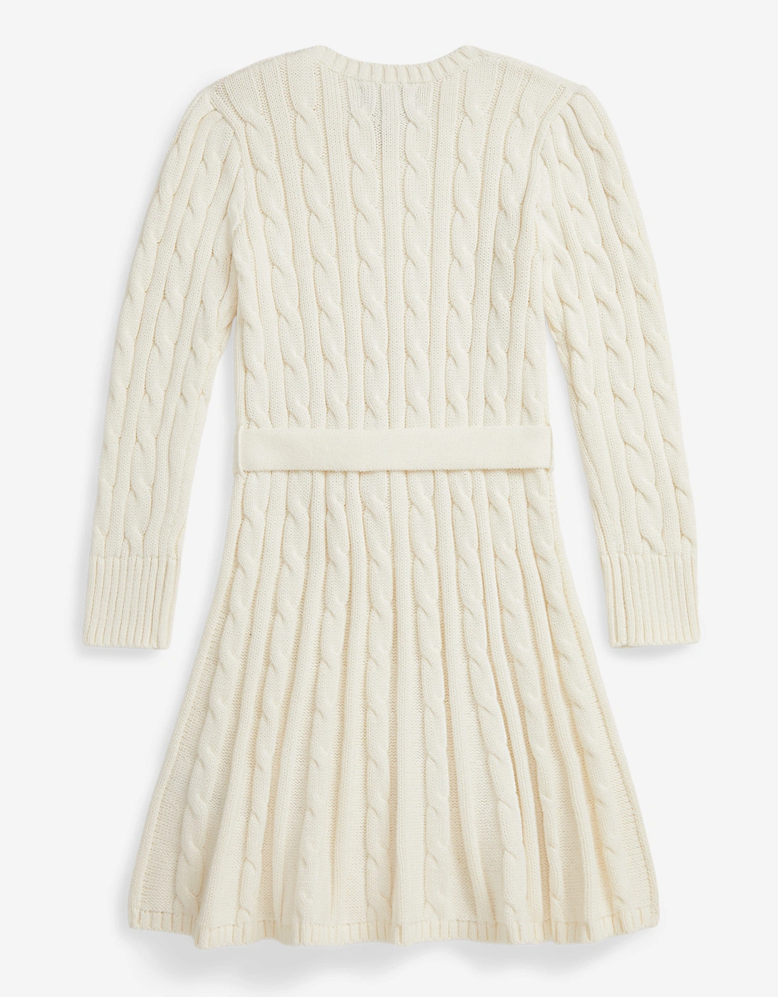 Girls Cable Knit Dress in Ivory