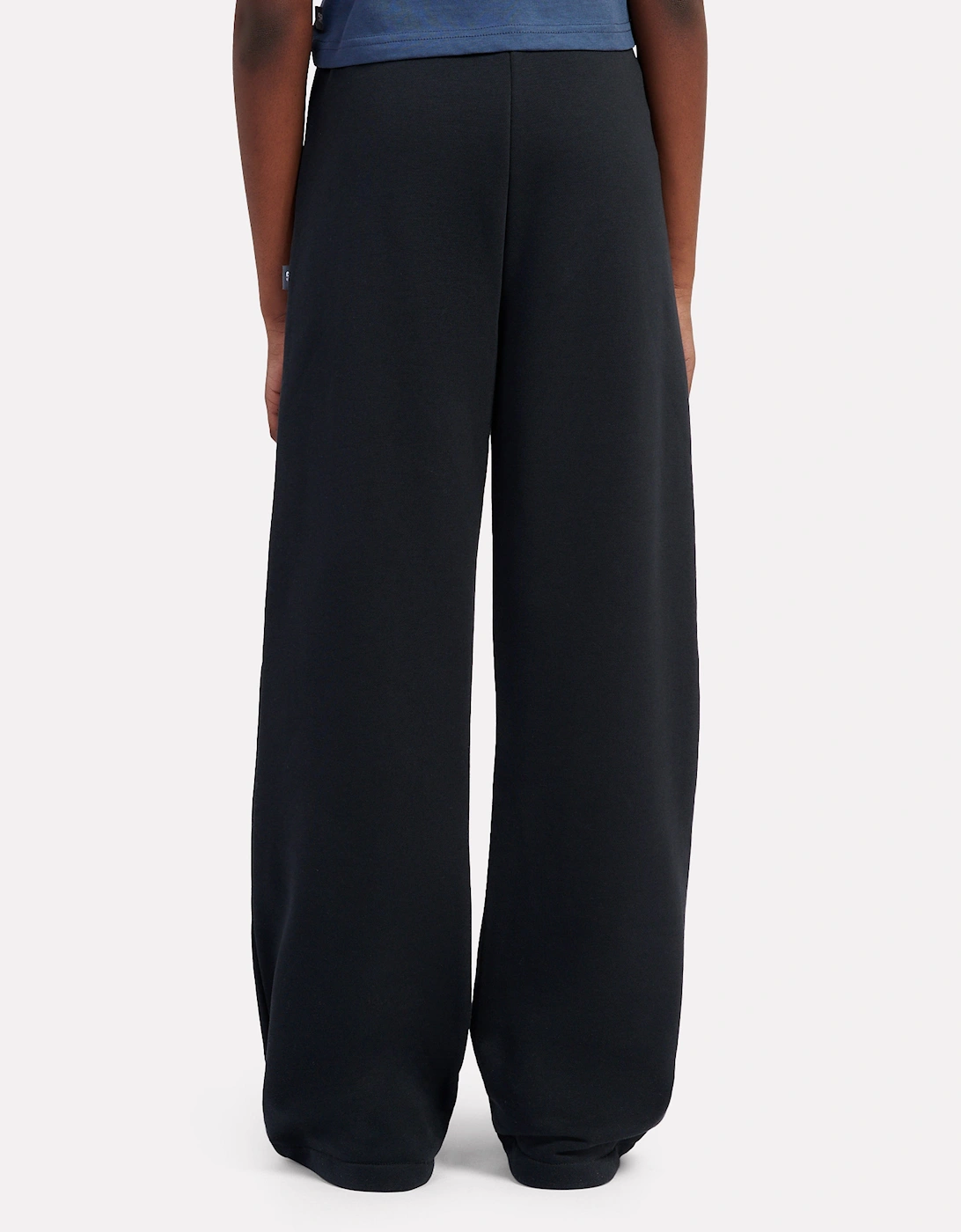 Girls Small Logo Wide Leg Joggers in Black