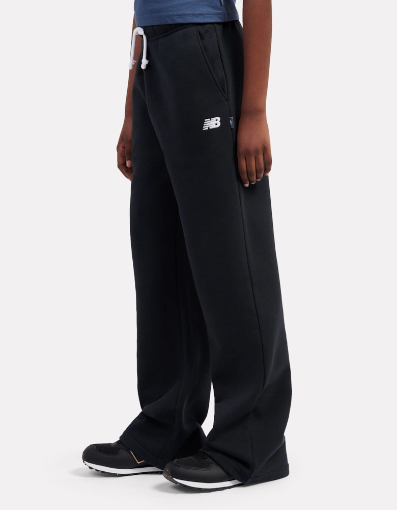 Girls Small Logo Wide Leg Joggers in Black